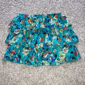 Fire Los Angeles Floral Sheer Floral Summer Mini Skirt S